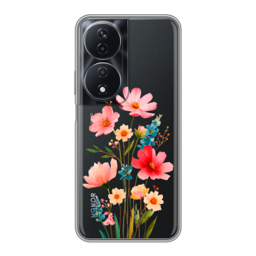 Силиконовый чехол на Honor 90 Smart с принтом Цветы Силиконовый чехол на Honor 90 Smart с принтом Цветы