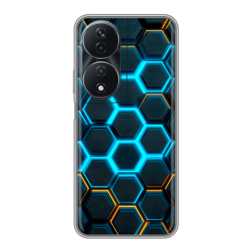 Силиконовый чехол на Honor 90 Smart с принтом Неоновые соты Силиконовый чехол на Honor 90 Smart с принтом Неоновые соты