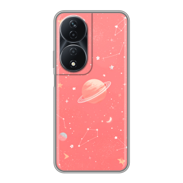 Силиконовый чехол на Honor 90 Smart с принтом Розовый космос Силиконовый чехол на Honor 90 Smart с принтом Розовый космос