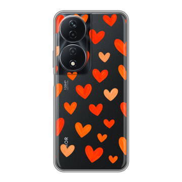 Силиконовый чехол на Honor 90 Smart с принтом Сердечки Силиконовый чехол на Honor 90 Smart с принтом Сердечки