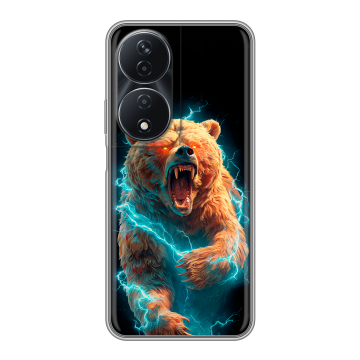 Силиконовый чехол на Honor 90 Smart с принтом Медведь Силиконовый чехол на Honor 90 Smart с принтом Медведь