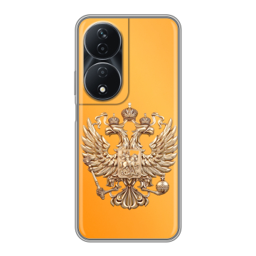 Силиконовый чехол на Honor 90 Smart с принтом Герб Флаг России