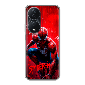 Силиконовый чехол на Honor 90 Smart с принтом Spiderman Человек паук