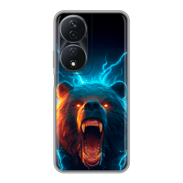 Силиконовый чехол на Honor 90 Smart с принтом Медведь