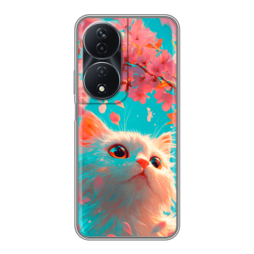 Силиконовый чехол на Honor 90 Smart с принтом Красивый кот
