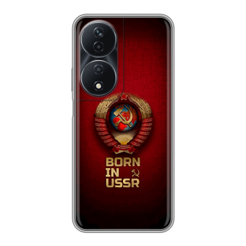 Силиконовый чехол на Honor 90 Smart с принтом Флаг Герб СССР
