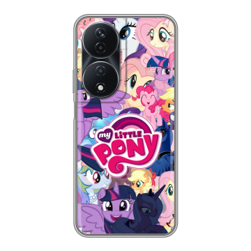 Силиконовый чехол на Honor 90 Smart с принтом My little pony Дружба чудо