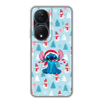 Силиконовый чехол на Honor 90 Smart с принтом Стич Новый год