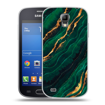 Пластиковый чехол на Samsung Galaxy S4 Active с принтом Мрамор зеленое золото Пластиковый чехол на Samsung Galaxy S4 Active с принтом Мрамор зеленое золото