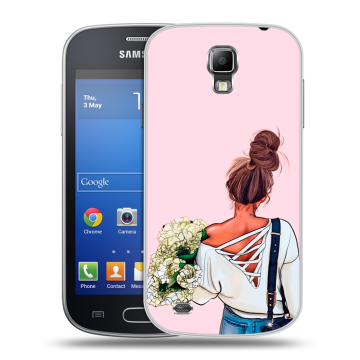 Пластиковый чехол на Samsung Galaxy S4 Active с принтом Девушка и букет Пластиковый чехол на Samsung Galaxy S4 Active с принтом Девушка и букет