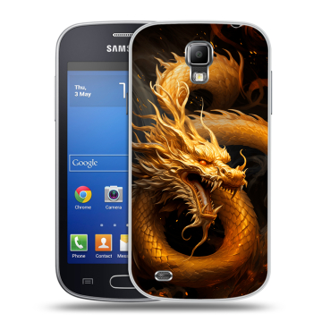 Пластиковый чехол на Samsung Galaxy S4 Active с принтом Золотой дракон Пластиковый чехол на Samsung Galaxy S4 Active с принтом Золотой дракон