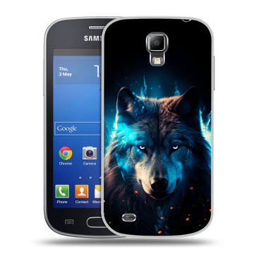 Пластиковый чехол на Samsung Galaxy S4 Active с принтом Волк ночной Пластиковый чехол на Samsung Galaxy S4 Active с принтом Волк ночной