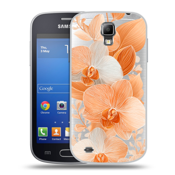 Пластиковый чехол на Samsung Galaxy S4 Active с принтом Бежевые цветы