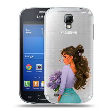 Пластиковый чехол на Samsung Galaxy S4 Active с принтом девушка цветы Пластиковый чехол на Samsung Galaxy S4 Active с принтом девушка цветы