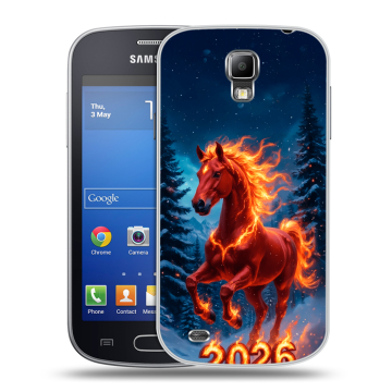 Пластиковый чехол на Samsung Galaxy S4 Active с принтом Новый год коня Пластиковый чехол на Samsung Galaxy S4 Active с принтом Новый год коня