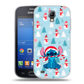 Пластиковый чехол на Samsung Galaxy S4 Active с принтом Стич Новый год Пластиковый чехол на Samsung Galaxy S4 Active с принтом Стич Новый год