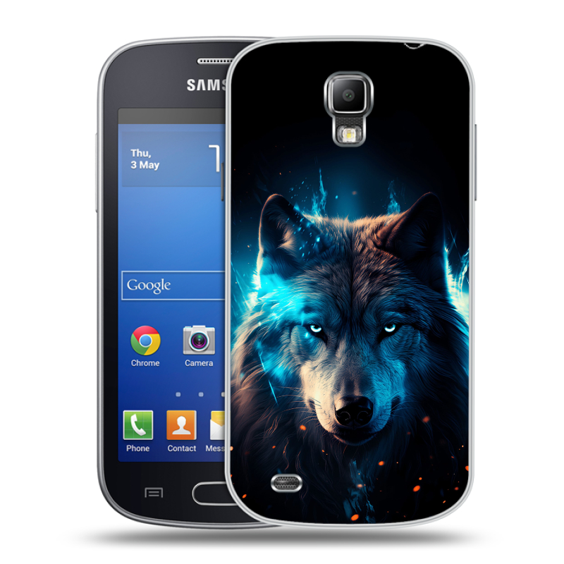 Пластиковый чехол на Samsung Galaxy S4 Active с принтом Волк ночной Пластиковый чехол на Samsung Galaxy S4 Active с принтом Волк ночной