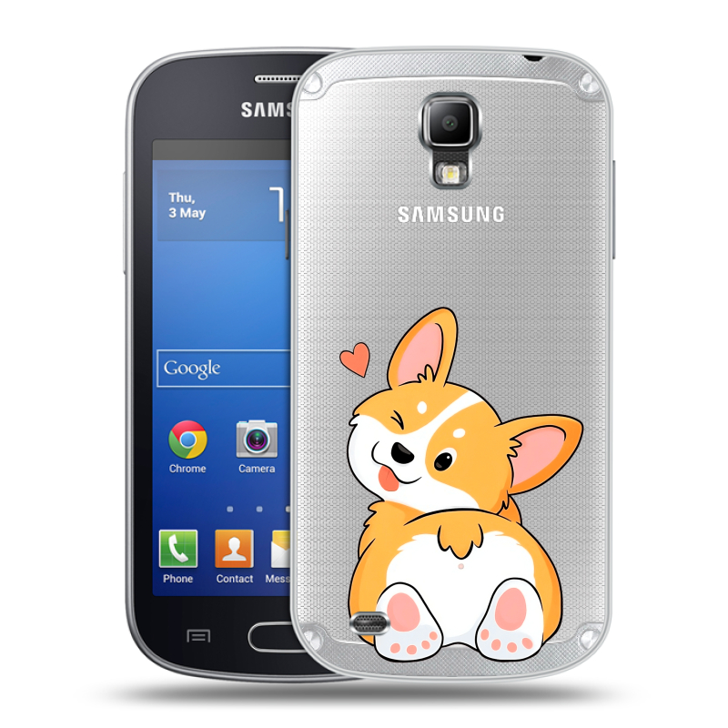 Пластиковый чехол на Samsung Galaxy S4 Active с принтом Корги Пластиковый чехол на Samsung Galaxy S4 Active с принтом Корги