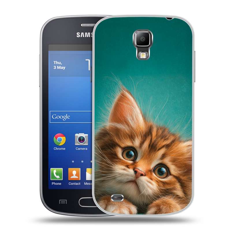 Пластиковый чехол на Samsung Galaxy S4 Active с принтом котенок Пластиковый чехол на Samsung Galaxy S4 Active с принтом котенок