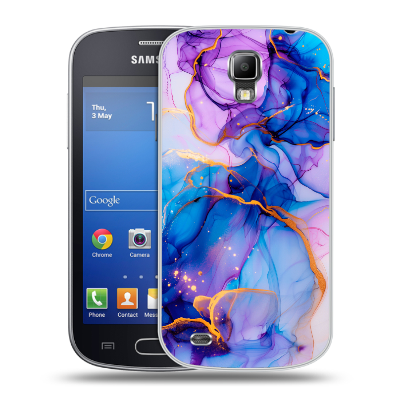 Пластиковый чехол на Samsung Galaxy S4 Active с принтом синий мрамор Пластиковый чехол на Samsung Galaxy S4 Active с принтом синий мрамор