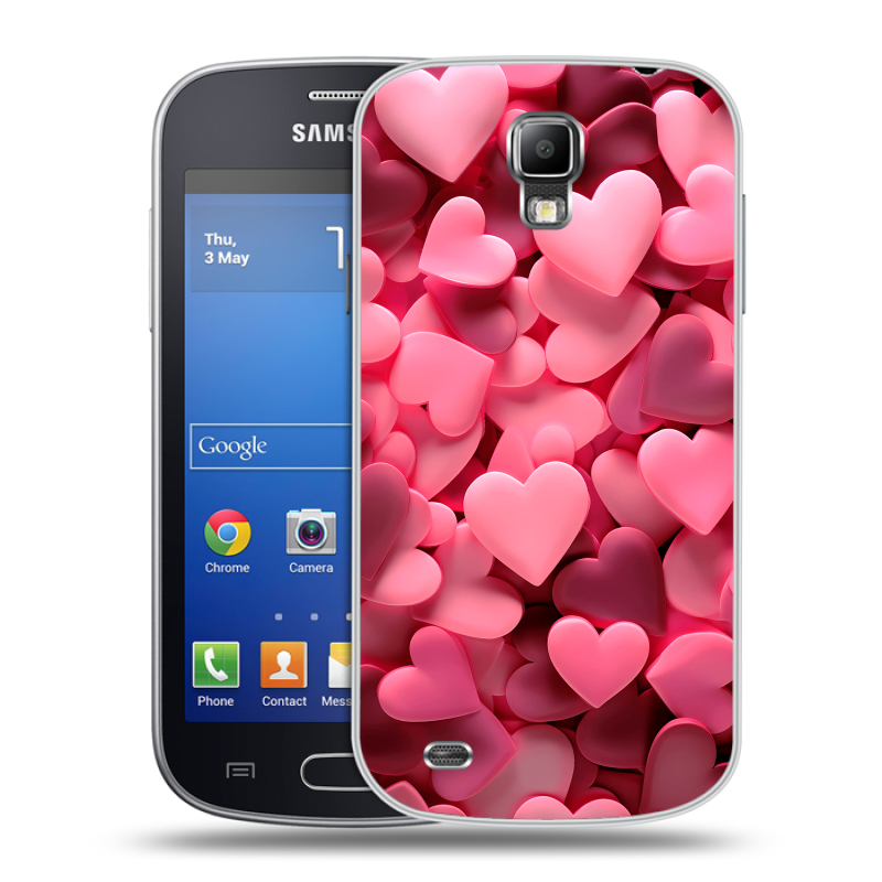 Пластиковый чехол на Samsung Galaxy S4 Active с принтом розовые сердечки Пластиковый чехол на Samsung Galaxy S4 Active с принтом розовые сердечки