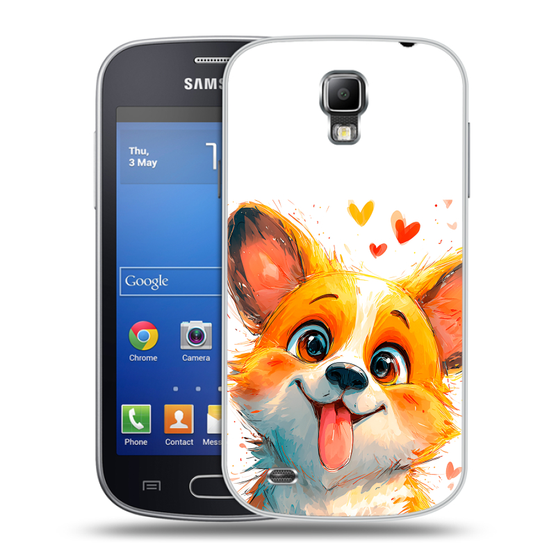 Пластиковый чехол на Samsung Galaxy S4 Active с принтом корги Пластиковый чехол на Samsung Galaxy S4 Active с принтом корги
