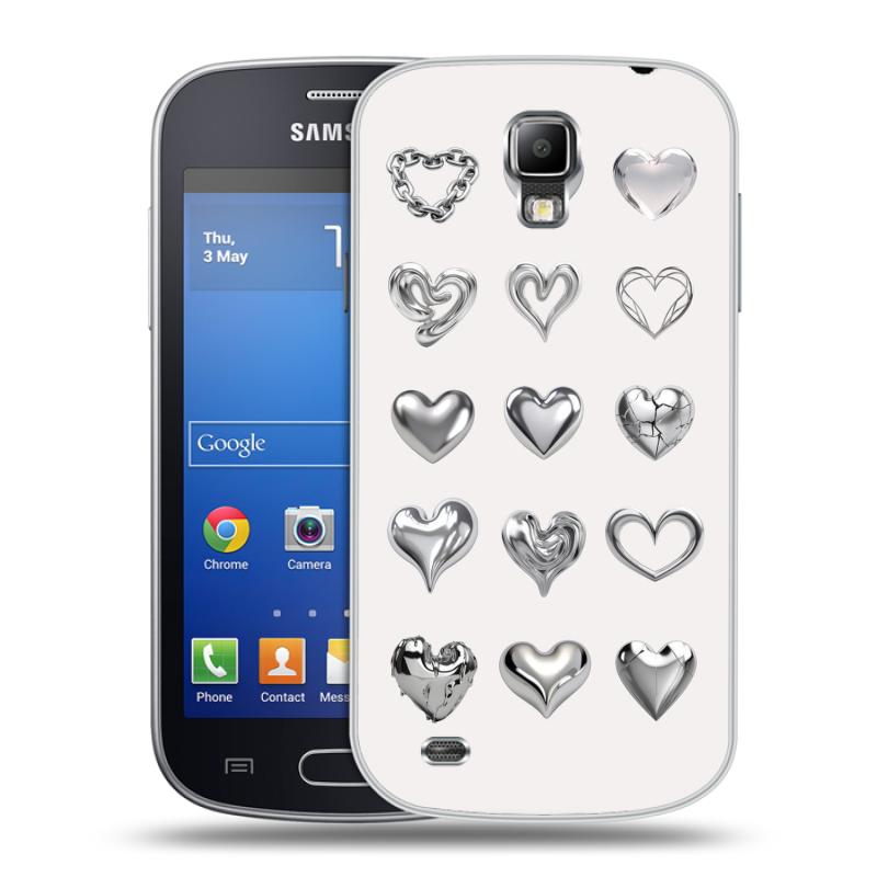 Пластиковый чехол на Samsung Galaxy S4 Active с принтом Y2K сердечки Пластиковый чехол на Samsung Galaxy S4 Active с принтом Y2K сердечки