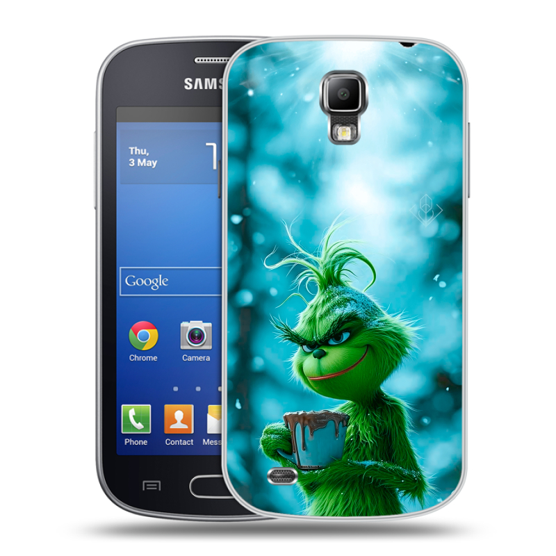Пластиковый чехол на Samsung Galaxy S4 Active с принтом Новый год гринч Пластиковый чехол на Samsung Galaxy S4 Active с принтом Новый год гринч