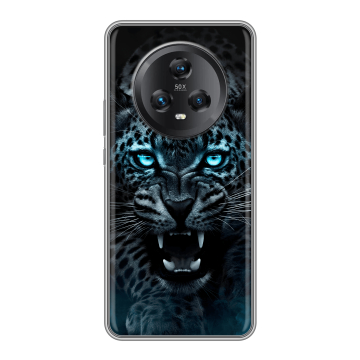 Силиконовый чехол на Honor Magic 5 с принтом Темный леопард Силиконовый чехол на Honor Magic 5 с принтом Темный леопард