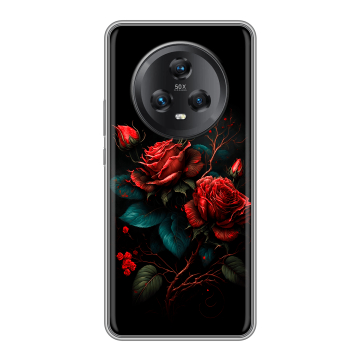 Силиконовый чехол на Honor Magic 5 с принтом Розы красные Силиконовый чехол на Honor Magic 5 с принтом Розы красные