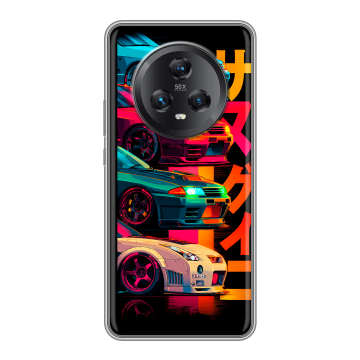 Силиконовый чехол на Honor Magic 5 с принтом Гоночные машины