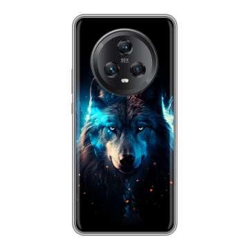 Силиконовый чехол на Honor Magic 5 с принтом Волк ночной