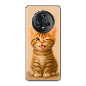 Силиконовый чехол на Honor Magic 5 с принтом котенок