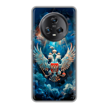 Силиконовый чехол на Honor Magic 5 с принтом Герб флаг России
