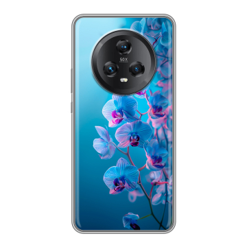 Силиконовый чехол на Honor Magic 5 с принтом голубые орхидеи Силиконовый чехол на Honor Magic 5 с принтом голубые орхидеи