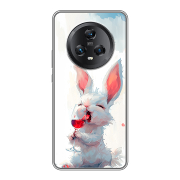 Силиконовый чехол на Honor Magic 5 с принтом кролик зайчик