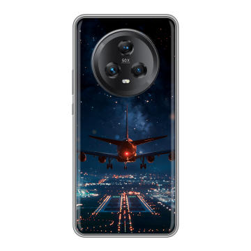 Силиконовый чехол на Honor Magic 5 с принтом самолет