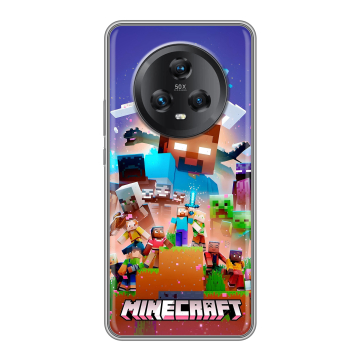 Силиконовый чехол на Honor Magic 5 с принтом Майнкрафт Minecraft