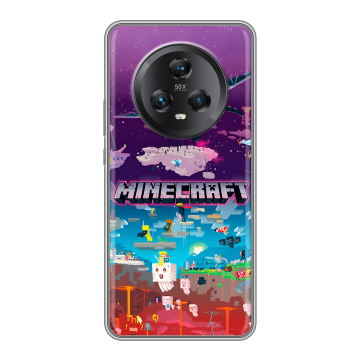 Силиконовый чехол на Honor Magic 5 с принтом Майнкрафт Minecraft