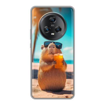 Силиконовый чехол на Honor Magic 5 с принтом Капибара
