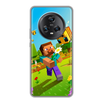 Силиконовый чехол на Honor Magic 5 с принтом Майнкрафт Minecraft