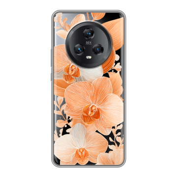 Силиконовый чехол на Honor Magic 5 с принтом Бежевые цветы