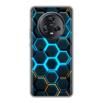 Силиконовый чехол на Honor Magic 5 с принтом Неоновые соты