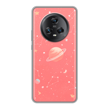 Силиконовый чехол на Honor Magic 5 с принтом Розовый космос