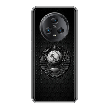 Силиконовый чехол на Honor Magic 5 с принтом Герб Флаг СССР