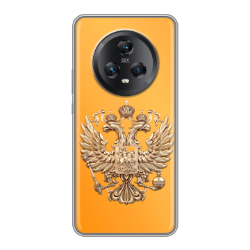 Силиконовый чехол на Honor Magic 5 с принтом Герб Флаг России