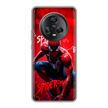 Силиконовый чехол на Honor Magic 5 с принтом Spiderman Человек паук