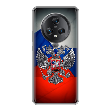 Силиконовый чехол на Honor Magic 5 с принтом Флаг России Силиконовый чехол на Honor Magic 5 с принтом Флаг России