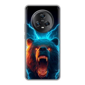 Силиконовый чехол на Honor Magic 5 с принтом Медведь