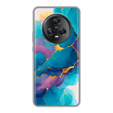 Силиконовый чехол на Honor Magic 5 с принтом Мрамор блестки
